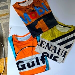 Three racing T-shirts, one of kind